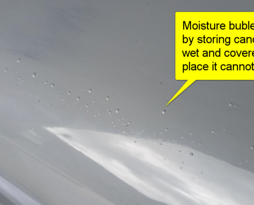 Moisture bubbles on oc1
